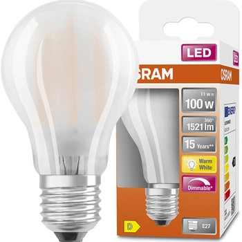 Żarówka LED E27 A60 11W = 100W 1521lm 2700K Ciepła 300° Filament Ściemnialna OSRAM SUPER STAR