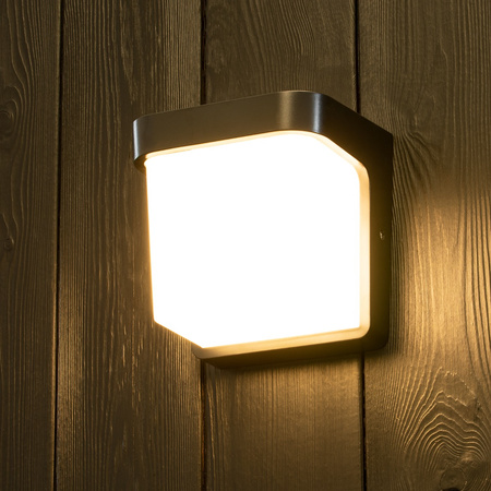 Kinkiet Ogrodowy Elewacyjny Lampa Ścienna E27 CZARNA Kwadratowa CORGI