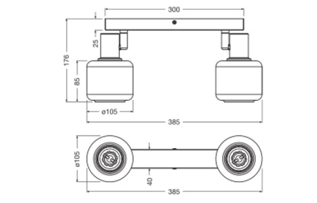 Lampa LED Ścienna Sufitowa Kinkiet Oprawa Natynkowa 5.6W 500lm 3000K Ciepła Ściemnialna Dekoracyjna Czarny Spot Firefly Ledvance