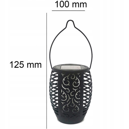 Lampa Solarna Ogrodowa LED Wisząca LATARENKA Płomień IP44 1700K Czujnik Zmierzchu
