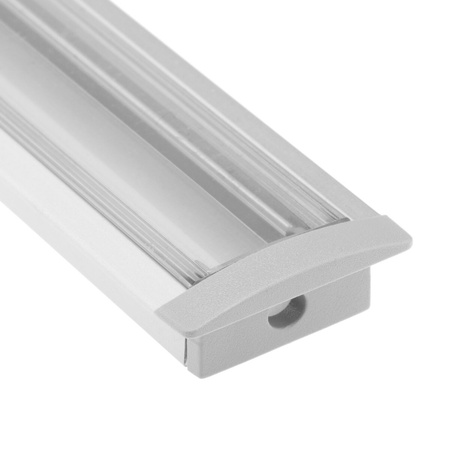 Zaślepka do profilu KM39K-S-O z otworem szara tworzywo sztuczne