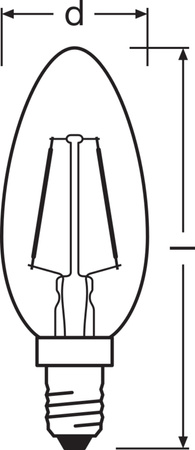 Żarówka LED Dekoracyjna B39 Świeczka E14 2.5W = 22W 220lm 2400K Ciepła 300° Vintage 1906 Osram