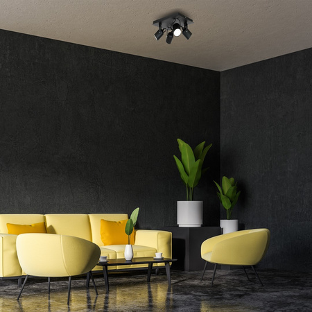 Lampa Sufitowa PICO Czarna 4xGU10 Milagro