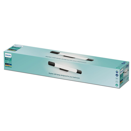 Lampa nad Lustro LED 5W 730lm 2700K 44cm IP44 Czarna Rover Philips