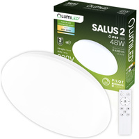 Plafon LED Lampa Sufitowa Natynkowa SALUS2 48W IP44 CCT Biały Okrągły 40cm + PILOT LUMILED