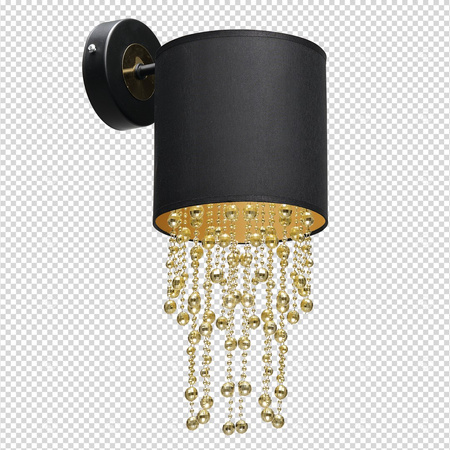 Lampa Ścienna Kinkiet ALMERIA Czarna Złota 1xE27 Milagro