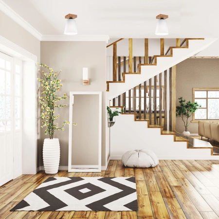 Lampa Sufitowa LULA E27 Biała Dębowa LM-1.200 Lamkur