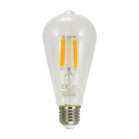 Żarówka LED E27 ST64 7,5W = 75W 1055lm 3000K Ciepła 360° Filament GOLDLUX (Polux)