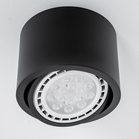 Oprawa Natynkowa HALOGENOWA SPOT TUBA Ruchoma GU10 AR111 Okrągła Czarna 100mm TELES LUMILED