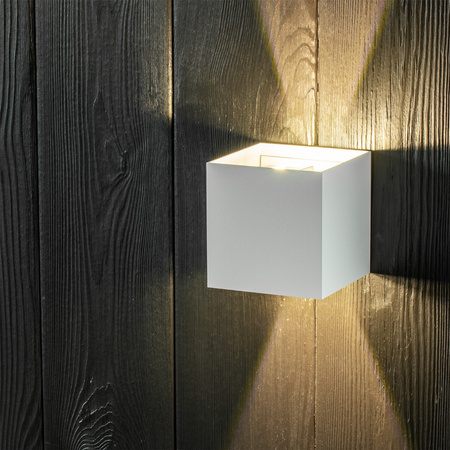 Kinkiet Ogrodowy Elewacyjny LED 2x4W 3000K Regulowany góra dół Biały RIKO KOBI