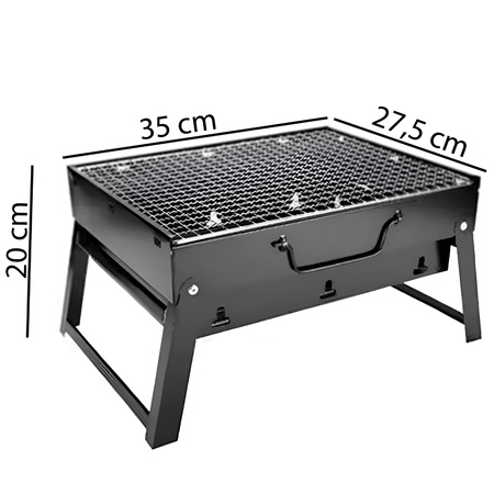 Grill Węglowy Turystyczny Składany Walizka Przenośny