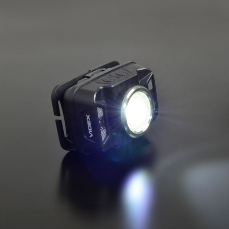 Latarka Czołowa Akumulatorowa LED 5W 410lm 7 Trybów Pracy Sensor Ruchu USB C Wodoszczelna IP65 Videx
