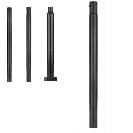 Słup Oświetleniowy 1m Przedłużka do Słupa Latarni Maszt Okrągły Czarny