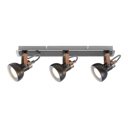 Lampa Sufitowa Oprawa Halogenowa Punktowa Reflektor Spot 3x GU10 Czarny Minimalistyczny Balzac 5611 Rabalux