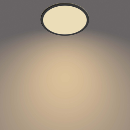 Lampa Sufitowa Plafon Łazienkowy LED 15W 1300lm 2700K SceneSwitch IP44 Czarna Super Slim CL550 Bathroom Philips