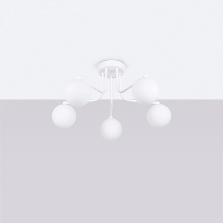 Lampa Wisząca Sufitowa Żyrandol 5x G9 Biała Astral French Sky SL.1660 Sollux