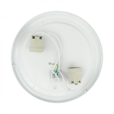 Plafon LED Lampa Sufitowa Natynkowa 2x E27 Biała Okrągła Ecolight