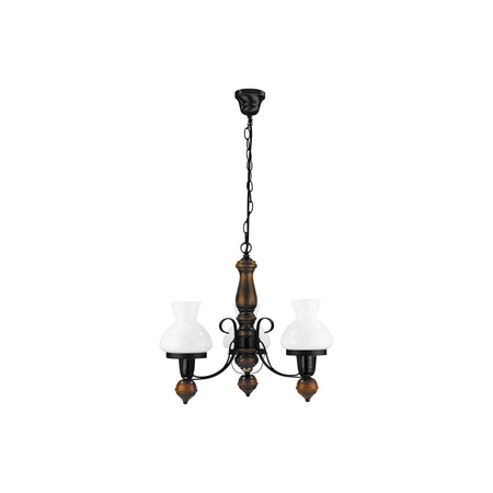 Lampa Sufitowa Wisząca Żyrandol 3x E27 Czarny Klasyczny Petronel 7078 Rabalux