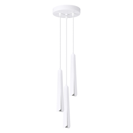 Lampa Sufitowa Wisząca Zwis 3x G9 Żyrandol Tubularna Biała Skandynawska Prysm Sollux