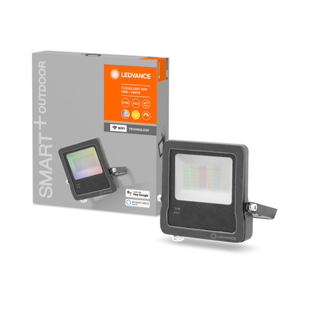 Inteligentny Naświetlacz LED Reflektor 30W 2400lm 3000K Ciepła RGBW Ściemnialny Szary SMART+ WiFi Multicolor Ledvance