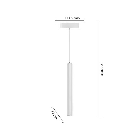 Lampa LED Wisząca do Szynoprzewodu Magnetycznego 7W 700lm 4000K Neutralna CRI90 36° 48V Biały Luxo Masterled