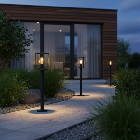 Lampa Ogrodowa Stojąca Malmo 68cm Słupek do LED E27 Grafit - GOLDLUX (Polux)