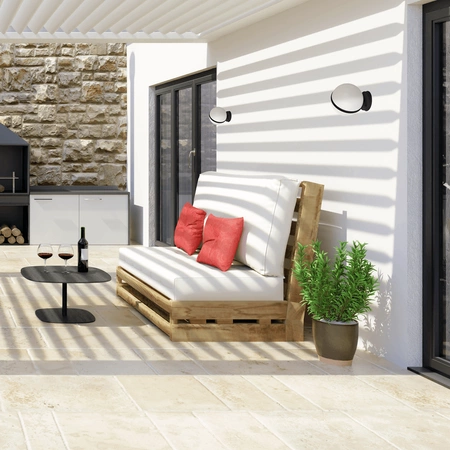 Lampa Ogrodowa Kinkiet Elewacyjny CIRCULO E27 IP44 Kula Czarno-Biała Eko-Light