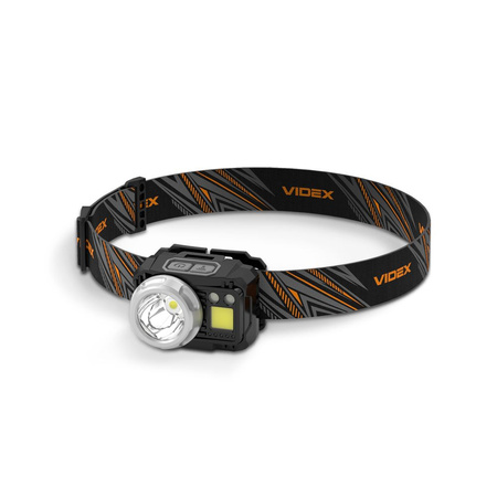 Latarka Czołowa Akumulatorowa LED 5W 5000lm 7 Trybów Pracy Czujnik Ruchu USB-C Wodoszczelna IP65 Videx