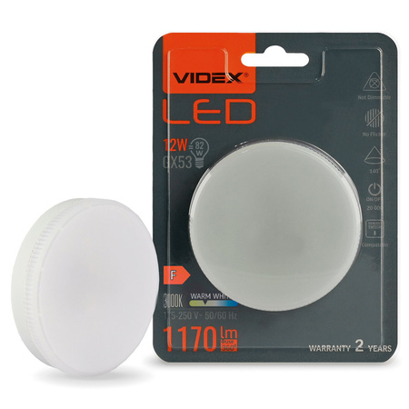 Żarówka LED GX53 Reflektor 12W = 82W 1170lm 3000K Ciepła 140° Videx