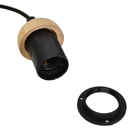 Lampa wisząca w stylu skandynawskim sufitowa szara MiLAGRO DAMA 3x E27 Drewno + metal