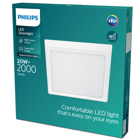 Lampa Sufitowa Plafon LED 20W 2000lm 2700K Biała Magneos Philips