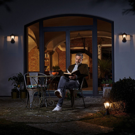 Lampa Ogrodowa Zewnętrzna Kinkiet Elewacyjny LED E27 IP44 Czarny Endura Ledvance