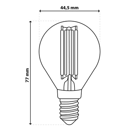 6x Żarówka LED E14 Kulka P45 2W = 25W 249lm 3000K Ciepła 360° FILAMENT LUMILED