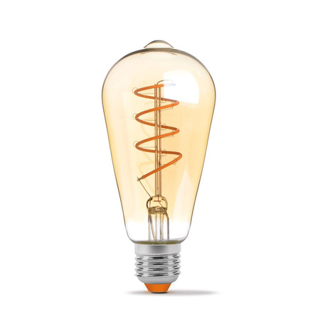 Żarówka LED E27 ST64 Edison 4W = 28W 300lm 2200K Ciepła 360° FILAMENT Bursztynowa Ściemnialna Videx