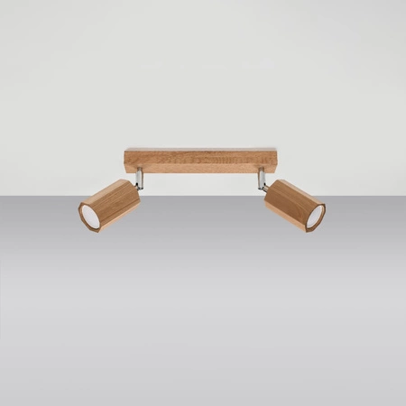 Lampa Sufitowa Oprawa Natynkowa SPOT TUBA Reflektor 2x GU10 Ruchoma Geometryczna Brązowa Skandynawska Zeke Sollux