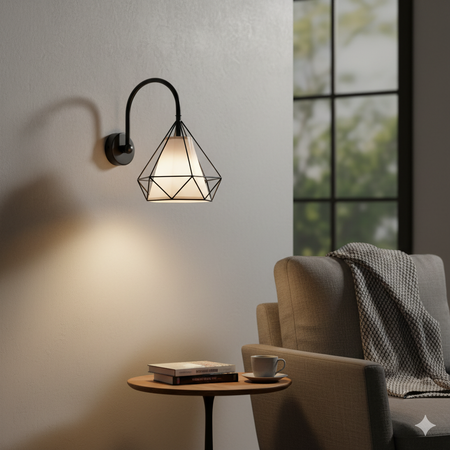 Lampa natynkowa HIRA 1xE27 Kinkiet Geometryczna Oprawa Trójwymiarowa P314567 GOLDLUX (Polux) Metal