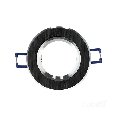 Oprawa Podtynkowa GU10 Halogenowa Wpuszczana Spot Oczko Czarna Okrągła Kobi