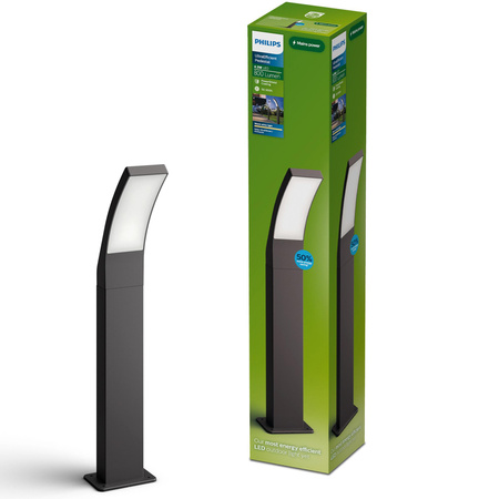 Lampa Ogrodowa Stojąca Zewnętrzna LED 4.3W 800lm 2700K Ciepła SŁUPEK 60cm IP44 Antracyt UltraEfficient Splay Philips