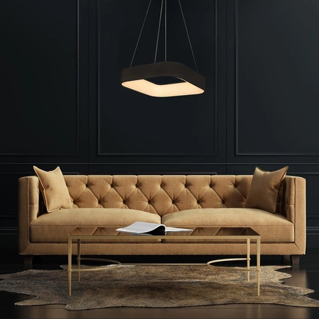 Lampa wisząca ASTRO 24W LED Kwadratowy Klosz Czarna ML570 Metal + Akryl