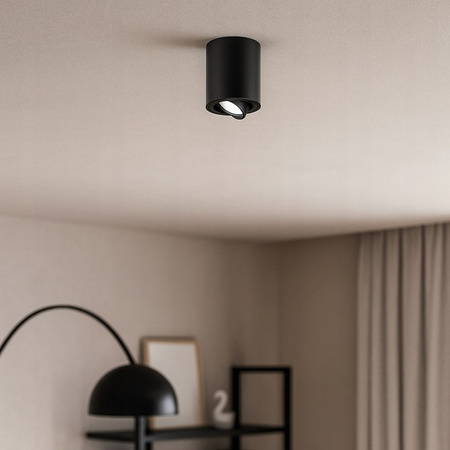 Oprawa Natynkowa Halogenowa Tuba Reflektor Spot GU10 Okrągła Ruchoma Czarna Masterled