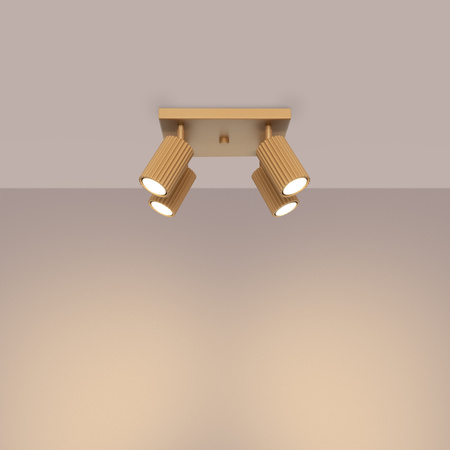 Lampa Sufitowa Reflektor Tuba Spot 4x GU10 Złota Karbon Deep Space SL.1564 Sollux