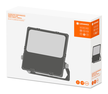 Naświetlacz LED Reflektor Zewnętrzny Lampa 100W 12900lm 4000K IP66 Czarny Floodlight Ledvance