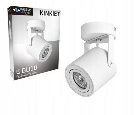 Kinkiet Ścienny Lampa Natynkowa Ruchomy GU10 Biały Matowy Abi Masterled