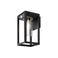 Lampa Ogrodowa Zewnętrzna Kinkiet Elewacyjny LED E27 IP54 z Czujnikiem Ruchu i Zmierzchu Czarny Nowoczesny Zernest Rabalux