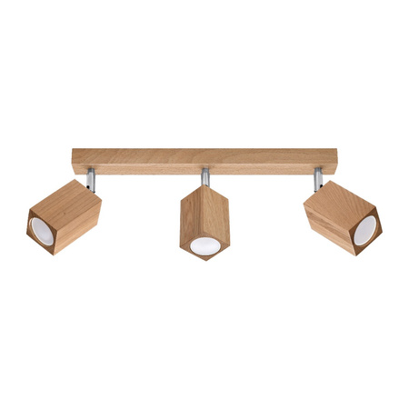 Lampa Sufitowa Oprawa Natynkowa SPOT TUBA Reflektor 3x GU10 Ruchoma Kwadratowa Brązowa Skandynawska Keke Sollux