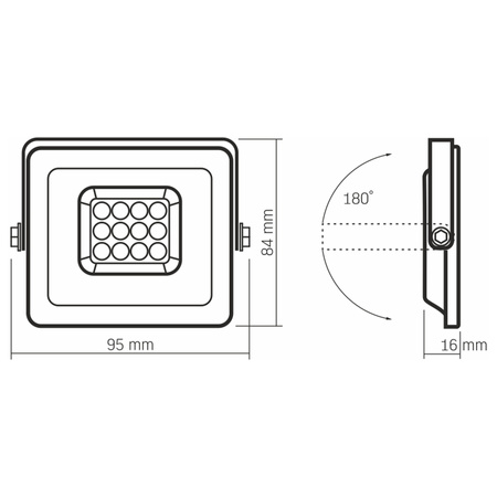 Naświetlacz LED 10W 900lm 5000K IP65 Biały VIDEX LUCA