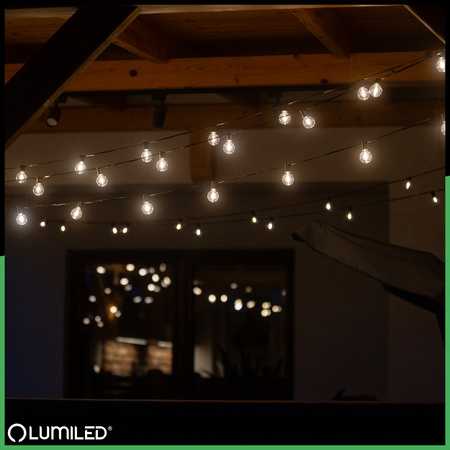 Girlanda Solarna Ogrodowa 30x LED Ozdobne Kuleczki 15,05m 2700K Ciepła + Pilot CALLIS2 LUMILED