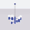 Lampa Wisząca Żyrandol 6x G9 Aluminiowa Niebieska Ultramaryna Halo French Sky SL.1835 Sollux