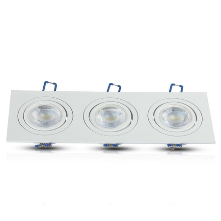 Oprawa Sufitowa Podtynkowa 3xGU10 Kwadratowa Biała VT-784 V-TAC
