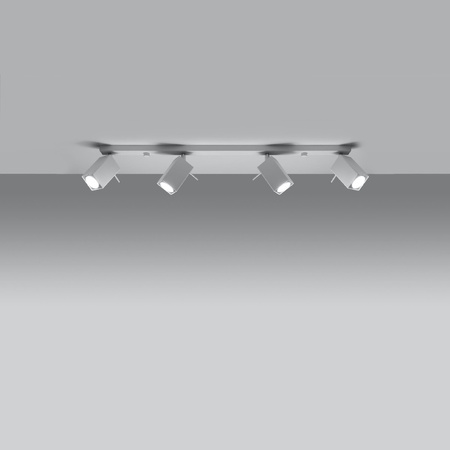 Lampa Sufitowa Oprawa Natynkowa 4x GU10 SPOT TUBA Reflektor Ruchoma Minimalistyczna Kwadratowa Biała Nowoczesna Merida Sollux